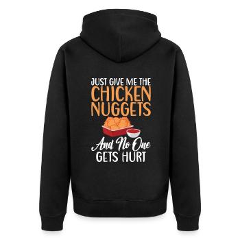 Cadeaux de pépites de poulet - Veste à capuche bio Premium Unisexe - noir - Dos - Nico (187cm)