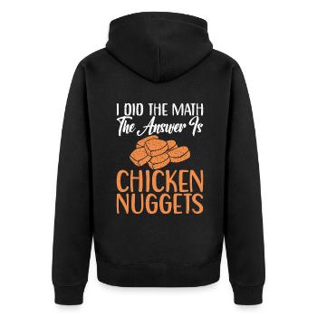 Cadeaux de pépites de poulet - Veste à capuche bio Premium Unisexe - noir - Dos - Nico (187cm)