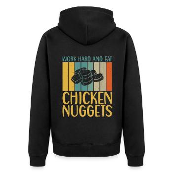 Cadeaux de pépites de poulet - Veste à capuche bio Premium Unisexe - noir - Dos - Nico (187cm)