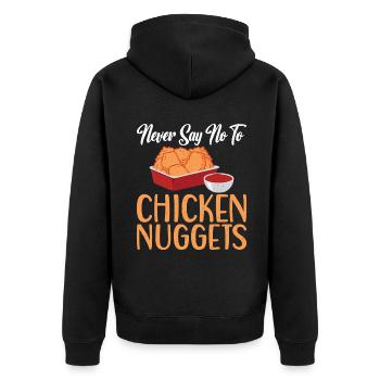 Chicken Nugget Gifts - Unisex Premium Organic Zip Hoodie - black - Back - Nico (187cm)