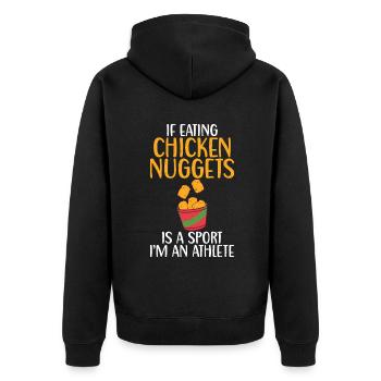 Cadeaux de pépites de poulet - Veste à capuche bio Premium Unisexe - noir - Dos - Nico (187cm)