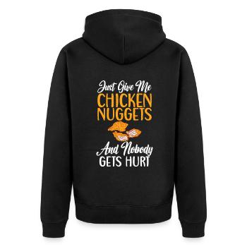 Cadeaux de pépites de poulet - Veste à capuche bio Premium Unisexe - noir - Dos - Nico (187cm)
