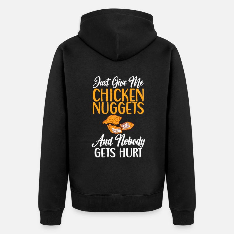Cadeaux de pépites de poulet - Veste à capuche bio Premium Unisexe - noir