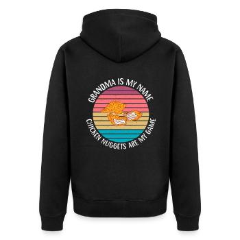 Chicken Nugget Gifts - Unisex Premium Organic Zip Hoodie - black - Back - Nico (187cm)