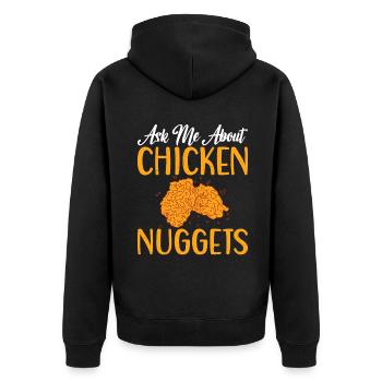 Chicken Nugget Gifts - Unisex Premium Organic Zip Hoodie - black - Back - Nico (187cm)