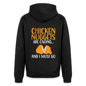 Chicken Nugget Gifts - Unisex Premium Organic Zip Hoodie - black - Back - Nico (187cm)