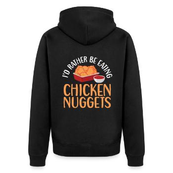Cadeaux de pépites de poulet - Veste à capuche bio Premium Unisexe - noir - Dos - Nico (187cm)