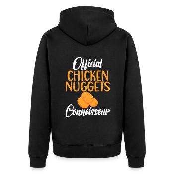 Chicken Nugget Geschenke - Unisex Premium Bio Zip Hoodie - Schwarz - Hinten - Nico (187cm)