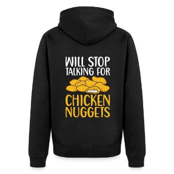 Cadeaux de pépites de poulet - Veste à capuche bio Premium Unisexe - noir - Dos - Nico (187cm)
