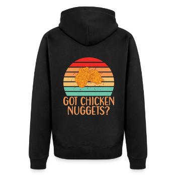 Chicken Nugget Gifts - Unisex Premium Organic Zip Hoodie - black - Back - Nico (187cm)