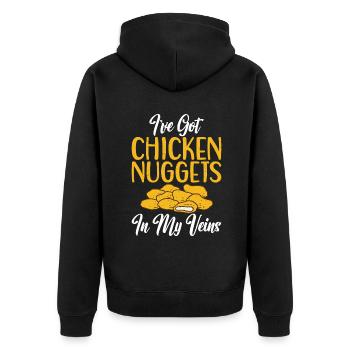 Cadeaux de pépites de poulet - Veste à capuche bio Premium Unisexe - noir - Dos - Nico (187cm)