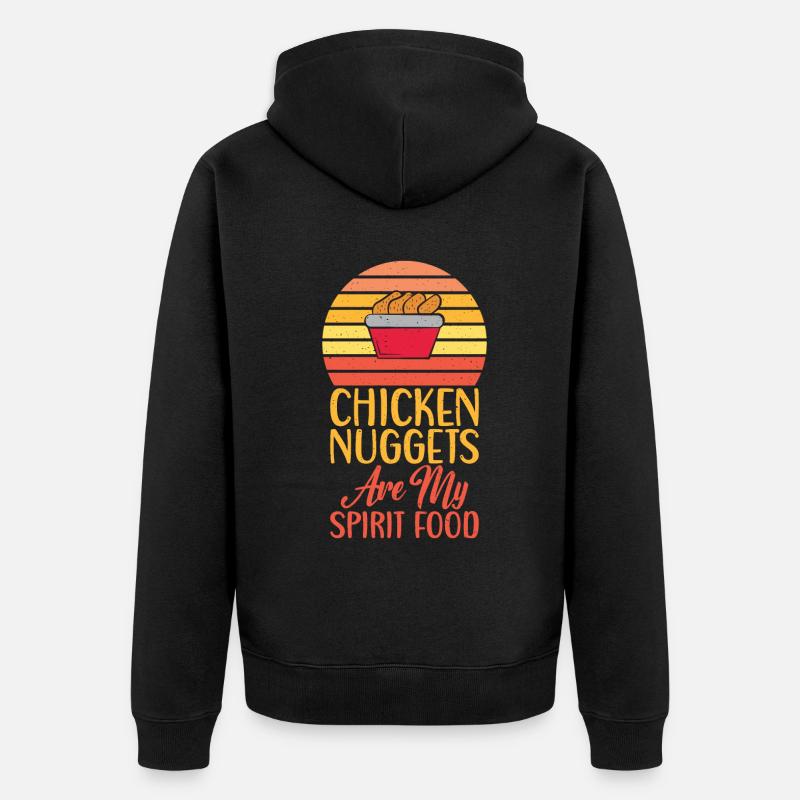 Cadeaux de pépites de poulet - Veste à capuche bio Premium Unisexe - noir