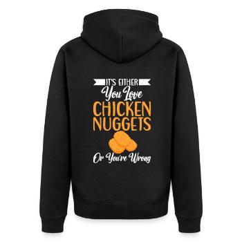 Chicken Nugget Gifts - Unisex Premium Organic Zip Hoodie - black - Back - Nico (187cm)