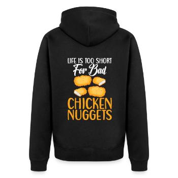 Cadeaux de pépites de poulet - Veste à capuche bio Premium Unisexe - noir - Dos - Nico (187cm)