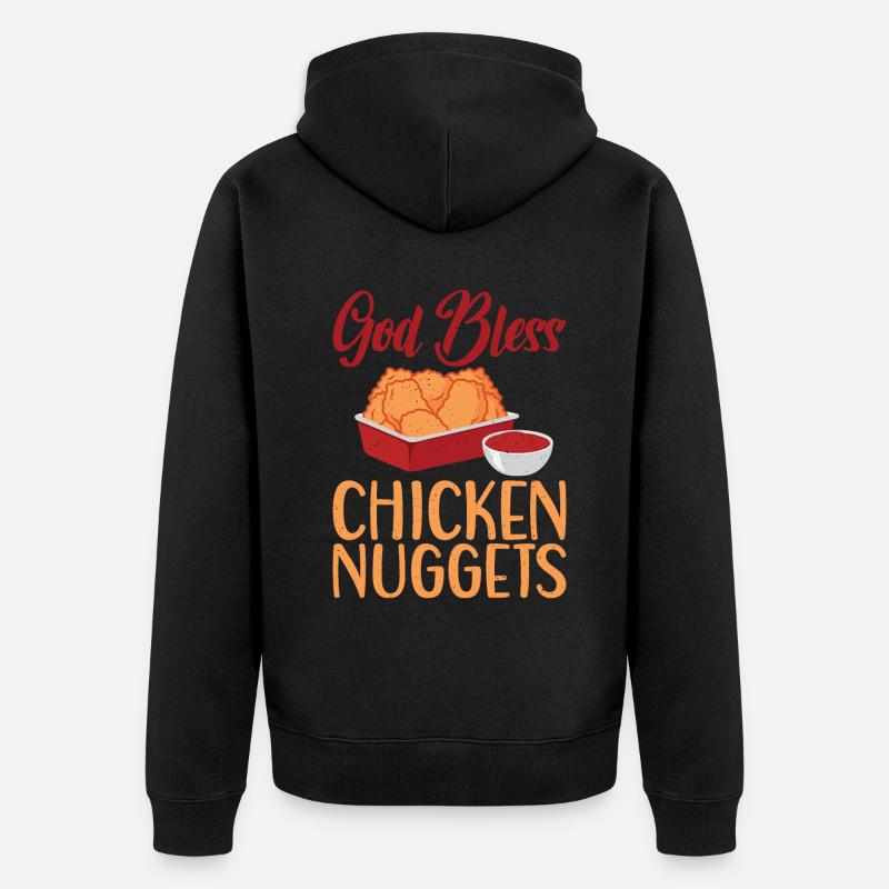 Cadeaux de pépites de poulet - Veste à capuche bio Premium Unisexe - noir