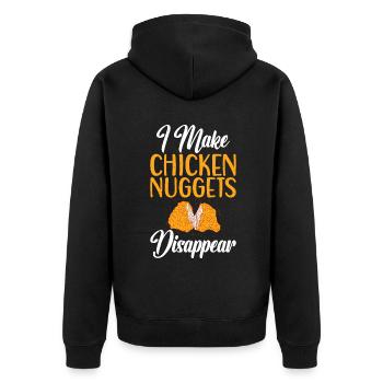Chicken Nugget Gifts - Unisex Premium Organic Zip Hoodie - black - Back - Nico (187cm)