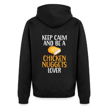 Chicken Nugget Gifts - Unisex Premium Organic Zip Hoodie - black - Back - Nico (187cm)