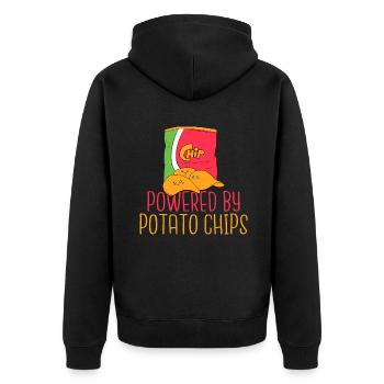 Potato Chips Gift - Unisex Premium Organic Zip Hoodie - black - Back - Nico (187cm)