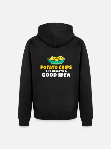 Potato Chips Gift - Unisex Premium Organic Zip Hoodie - black