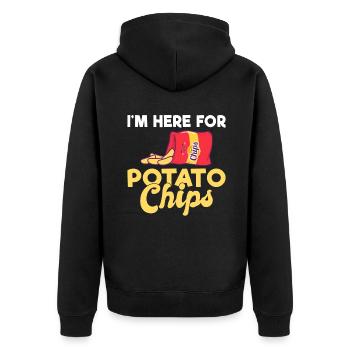 Potato Chips Gift - Unisex Premium Organic Zip Hoodie - black - Back - Nico (187cm)
