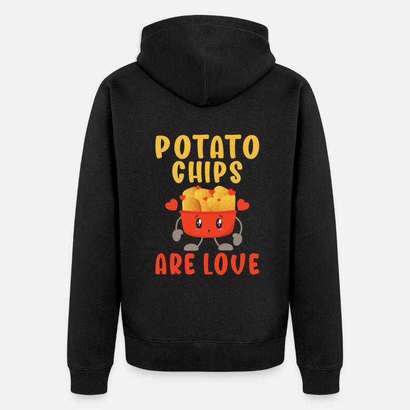 Potato Chips Gift - Unisex Premium Organic Zip Hoodie - black
