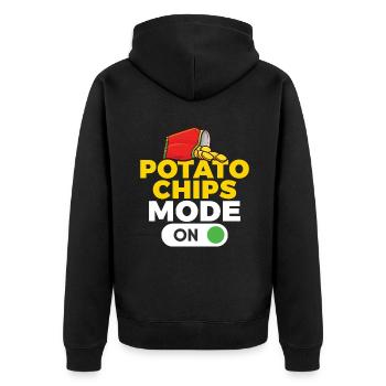 Potato Chips Gift - Unisex Premium Organic Zip Hoodie - black - Back - Nico (187cm)