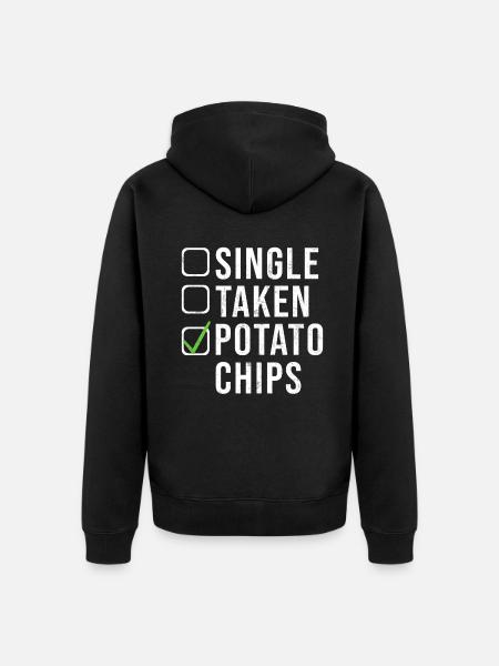 Potato Chips Gift - Unisex Premium Organic Zip Hoodie - black