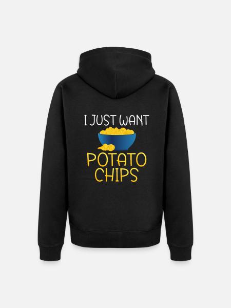 Kartoffelchips Geschenk - Unisex Premium Bio Zip Hoodie - Schwarz