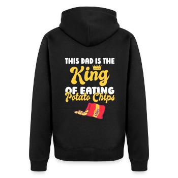 Kartoffelchips Geschenk - Unisex Premium Bio Zip Hoodie - Schwarz - Hinten - Nico (187cm)