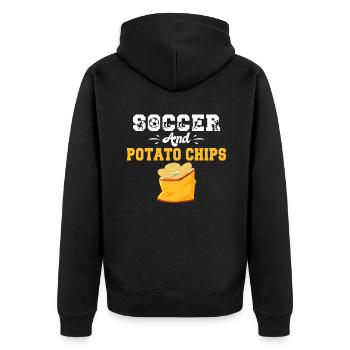 Potato Chips Gift - Unisex Premium Organic Zip Hoodie - black - Back - Nico (187cm)