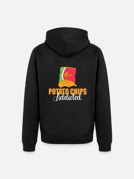 Potato Chips Gift - Unisex Premium Organic Zip Hoodie - black