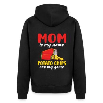 Potato Chips Gift - Unisex Premium Organic Zip Hoodie - black - Back - Nico (187cm)