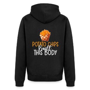 Potato Chips Gift - Unisex Premium Organic Zip Hoodie - black - Back - Nico (187cm)