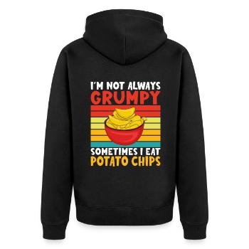 Potato Chips Gift - Unisex Premium Organic Zip Hoodie - black - Back - Nico (187cm)