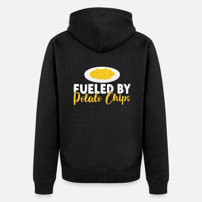 Kartoffelchips Geschenk - Unisex Premium Bio Zip Hoodie - Schwarz
