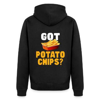 Potato Chips Gift - Unisex Premium Organic Zip Hoodie - black - Back - Nico (187cm)