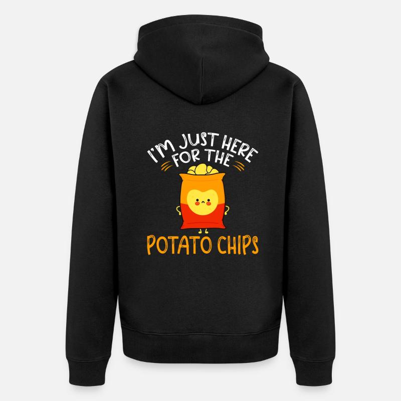 Potato Chips Gift - Unisex Premium Organic Zip Hoodie - black