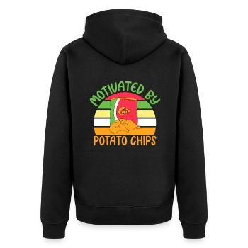 Potato Chips Gift - Unisex Premium Organic Zip Hoodie - black - Back - Nico (187cm)