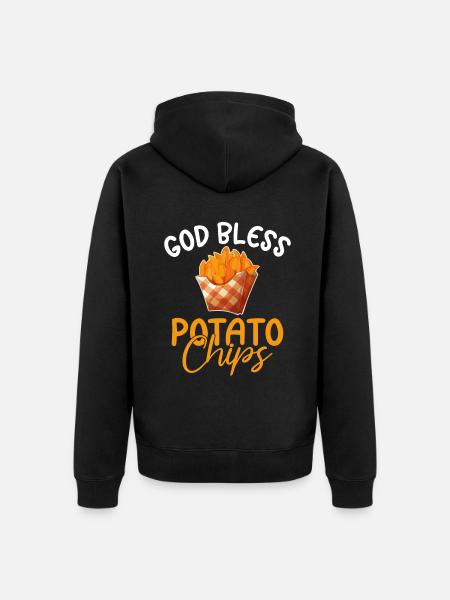 Kartoffelchips Geschenk - Unisex Premium Bio Zip Hoodie - Schwarz