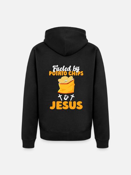 Potato Chips Gift - Unisex Premium Organic Zip Hoodie - black