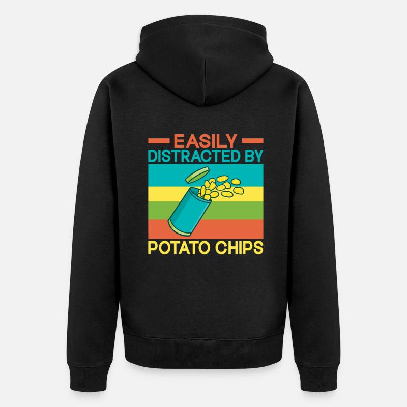 Kartoffelchips Geschenk - Unisex Premium Bio Zip Hoodie - Schwarz