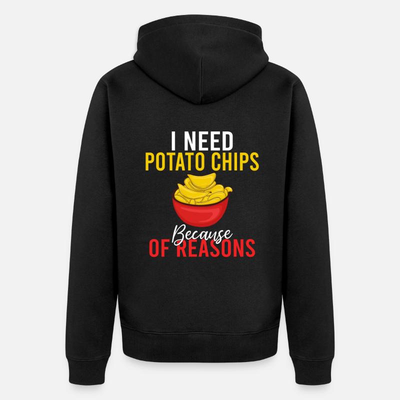 Kartoffelchips Geschenk - Unisex Premium Bio Zip Hoodie - Schwarz