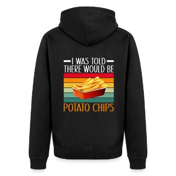 Kartoffelchips Geschenk - Unisex Premium Bio Zip Hoodie - Schwarz - Hinten - Nico (187cm)