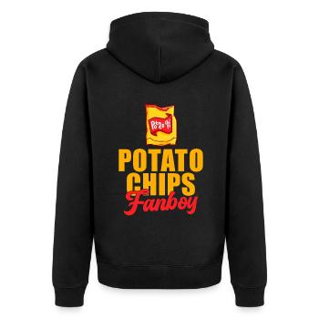 Potato Chips Gift - Unisex Premium Organic Zip Hoodie - black - Back - Nico (187cm)