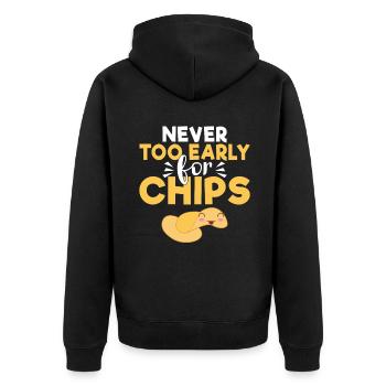 Potato Chips Gift - Unisex Premium Organic Zip Hoodie - black - Back - Nico (187cm)
