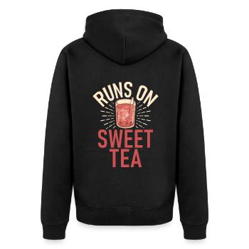 Sweet Tea Lover Gifts - Unisex Premium Organic Zip Hoodie - black - Back - Nico (187cm)