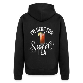 Sweet Tea Lover Gifts - Unisex Premium Organic Zip Hoodie - black - Back - Nico (187cm)