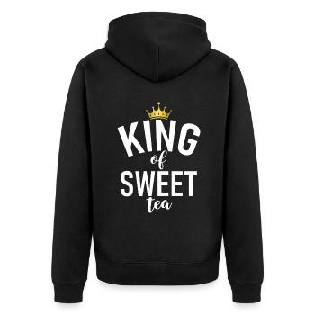 Süßer Tee Liebhaber Geschenke - Unisex Premium Bio Zip Hoodie - Schwarz - Hinten - Nico (187cm)