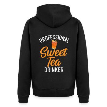 Sweet Tea Lover Gifts - Unisex Premium Organic Zip Hoodie - black - Back - Nico (187cm)