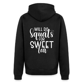 Cadeaux pour amateurs de thé sucré - Veste à capuche bio Premium Unisexe - noir - Dos - Nico (187cm)